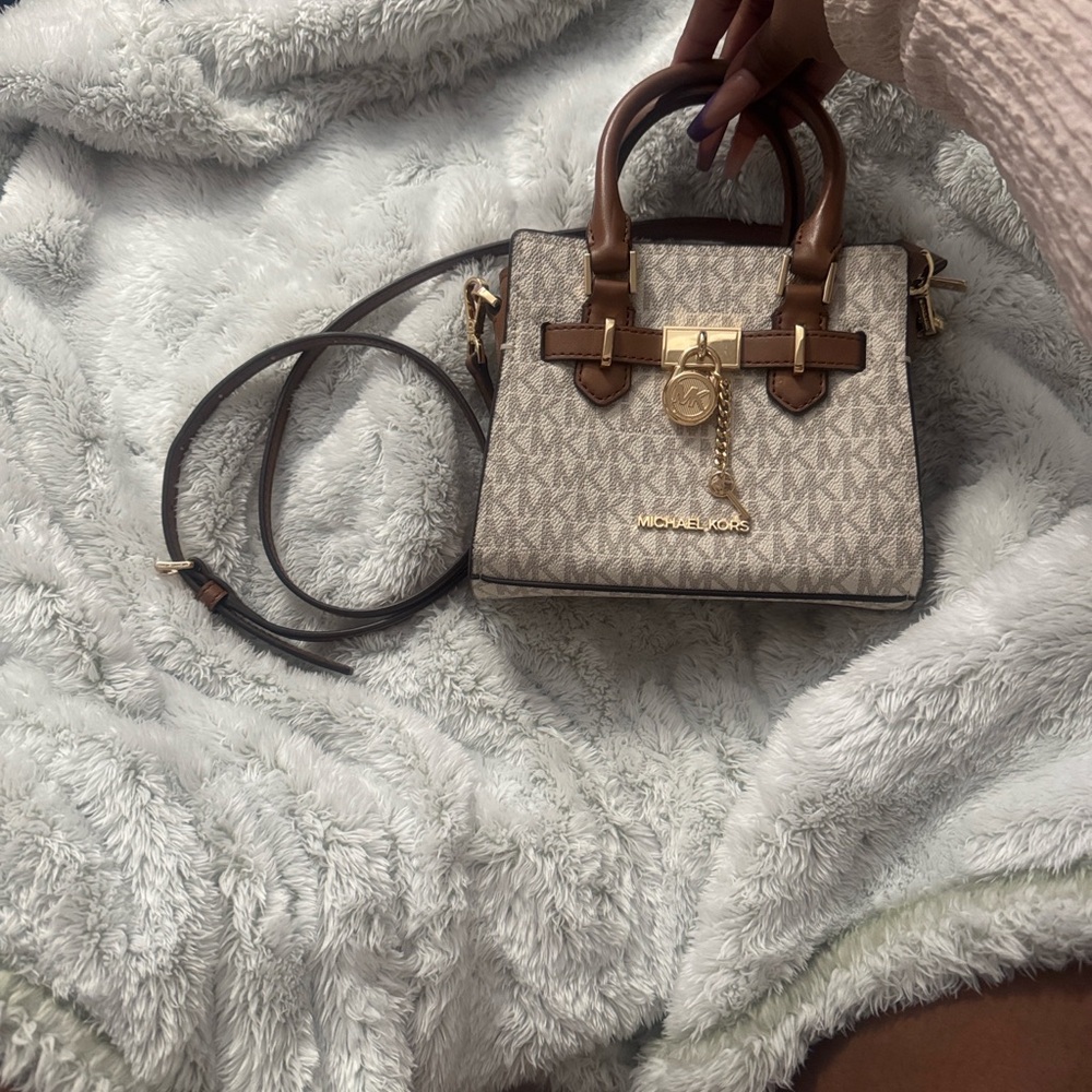 Michael Kors Tan and Cream Mini Bag NWOT